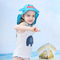 動物の反紫外線子供のバケツの帽子UPF 50+の広い縁の青い色
