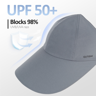 UPF 50+ リバーシブル 女性用 大型 縁 バイザー プリント 日差し バイザー ヘッドウェア