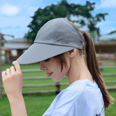 UPF 50+ リバーシブル 女性用 大型 縁 バイザー プリント 日差し バイザー ヘッドウェア