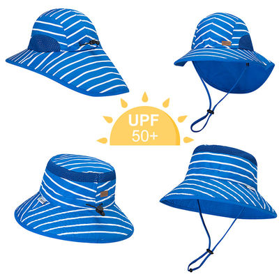紫外線抵抗力がある50+ UPFの広い縁の子供の首の折り返し43cmが付いている紫外線日曜日の帽子55cm