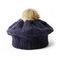 冬の女性は帽子の帽子56cm Pom Pomの毛皮の帽子の生物洗浄された綿を編む